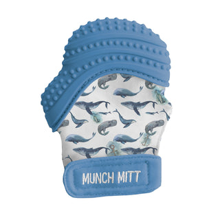 Munch Mitt - Mint Green - Triangles Pacifiers & Teethers Malarkey Kids Whales
