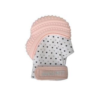 Munch Mitt - Mint Green - Triangles Pacifiers & Teethers Malarkey Kids Pastel Pink Hearts