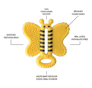 BEE TEETHER TOOTHBRUSH Teether Toothbrush Malarkey Kids