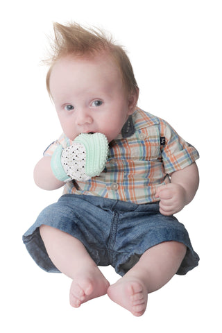 Munch Mitt - Mint Green - Triangles Munch Mitt Malarkey Kids