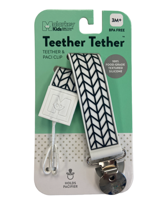 TEETHER TETHER - BLACK AND WHITE CHEVRON Teether Tether Malarkey Kids