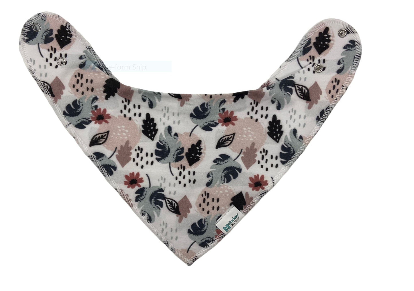 Dribble Bib - Flower Leaf/Dark Pink Malarkey Kids 