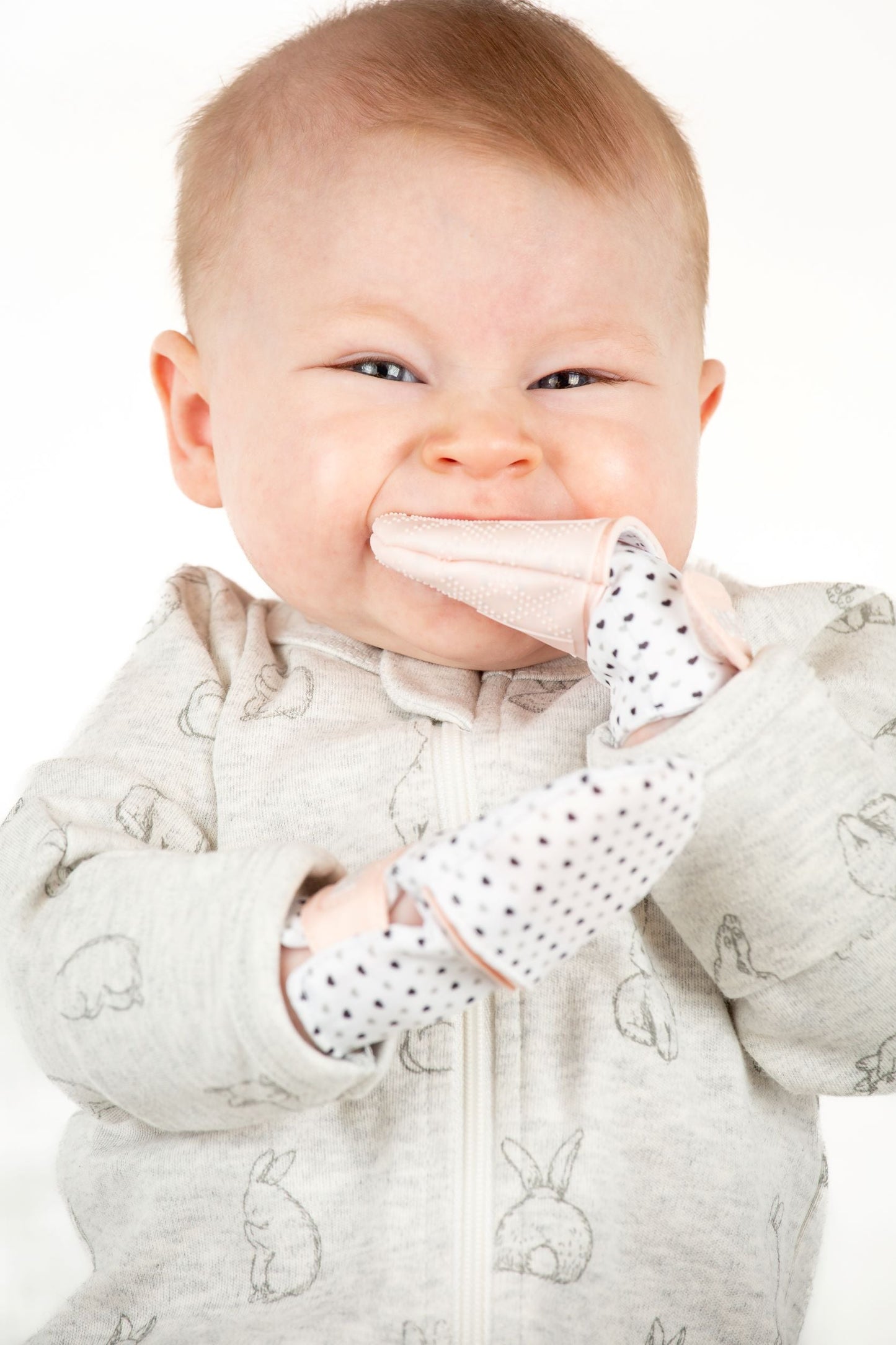 Munch Minis - Teething & Anti-scratch mitts - Grey Geo Pacifiers & Teethers Malarkey Kids