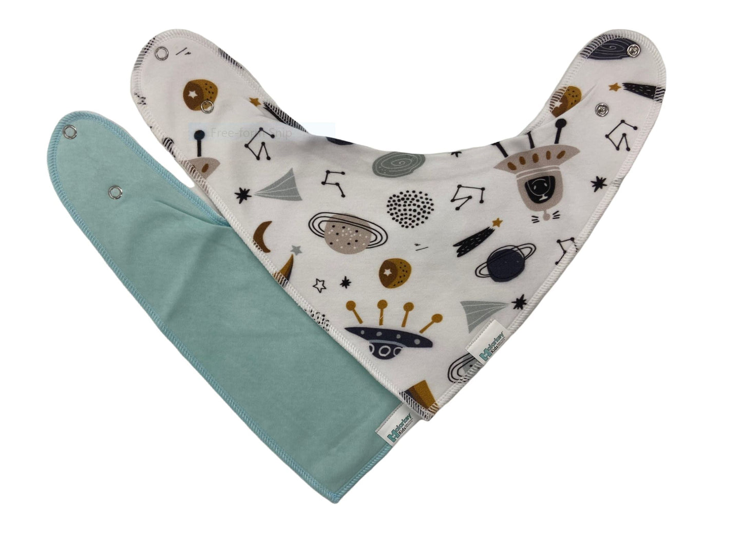 Dribble Bib - Outer Space/Light Blue Malarkey Kids 