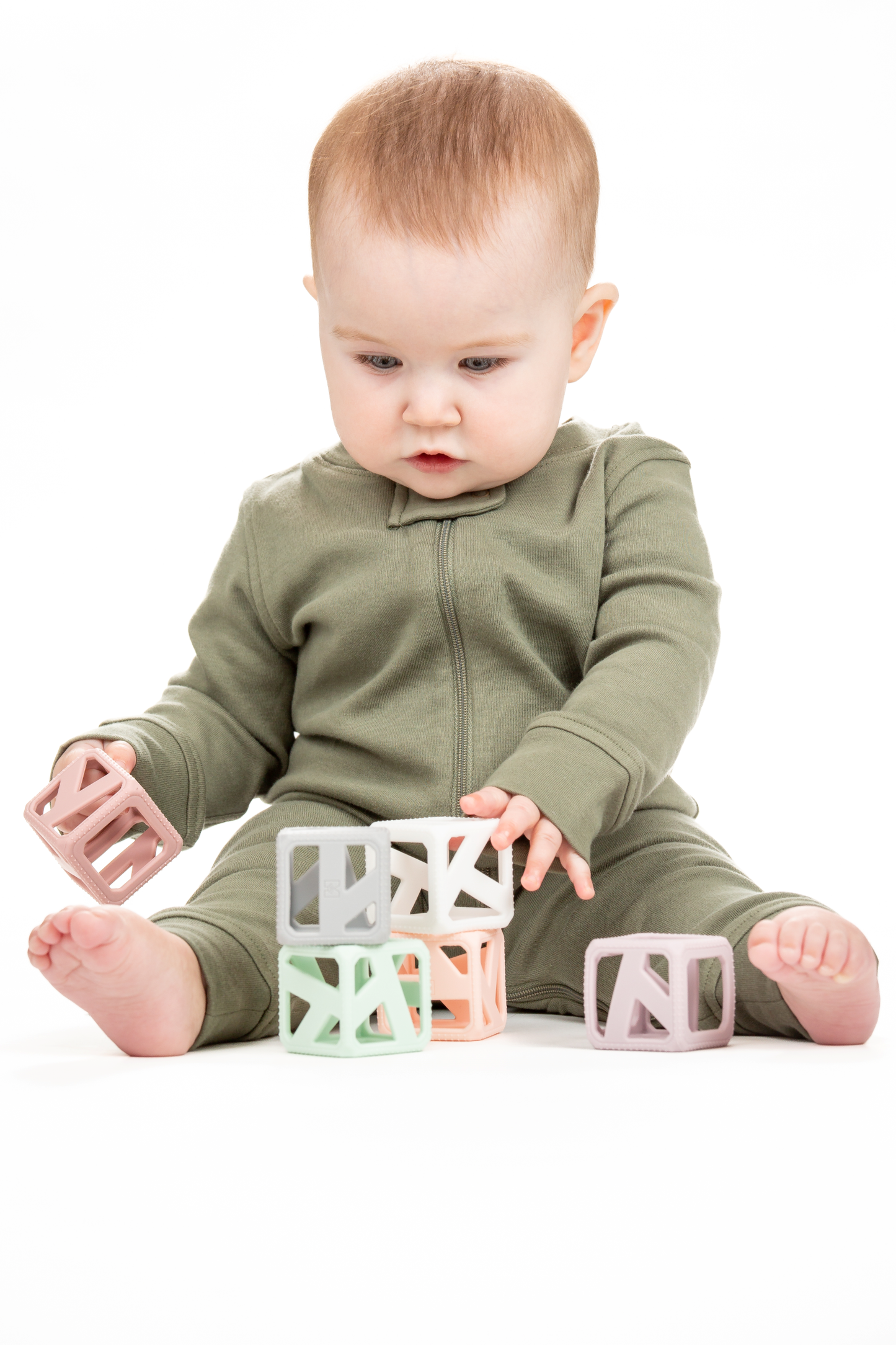 Stack N Chew - Mini Cubes - Pastel Stack N Chew Malarkey Kids 