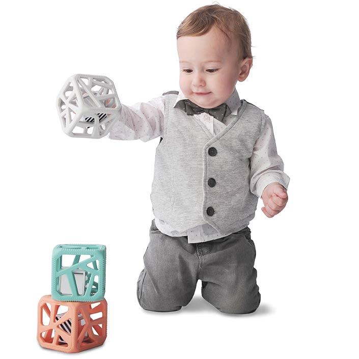 Chew Cube - Peachy Pink Chew Cube Malarkey Kids