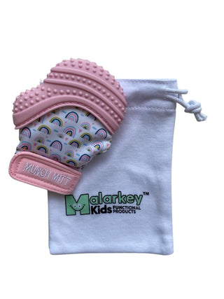Munch Mitt- Pink Rainbow Pacifiers & Teethers Malarkey Kids 