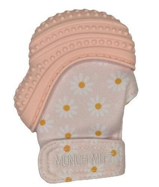 Munch Mitt- Pink Daisies Pacifiers & Teethers Malarkey Kids 