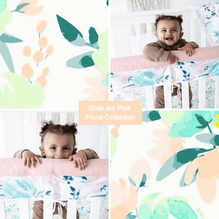 Nursery Bundle - Pink Floral Crib Protector Malarkey Kids 