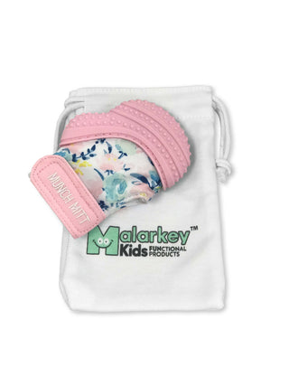 Munch Mitt- Pink Floral Pacifiers & Teethers Malarkey Kids 