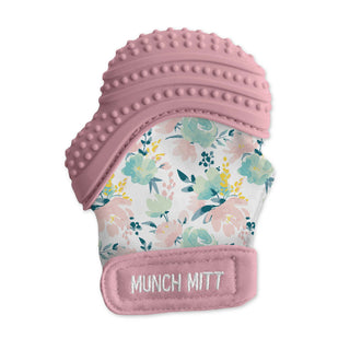 Munch Mitt- Pink Floral Pacifiers & Teethers Malarkey Kids 