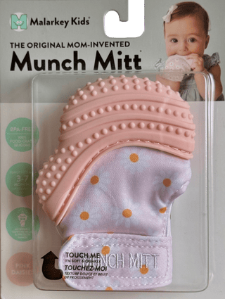 Munch Mitt- Pink Daisies Pacifiers & Teethers Malarkey Kids 
