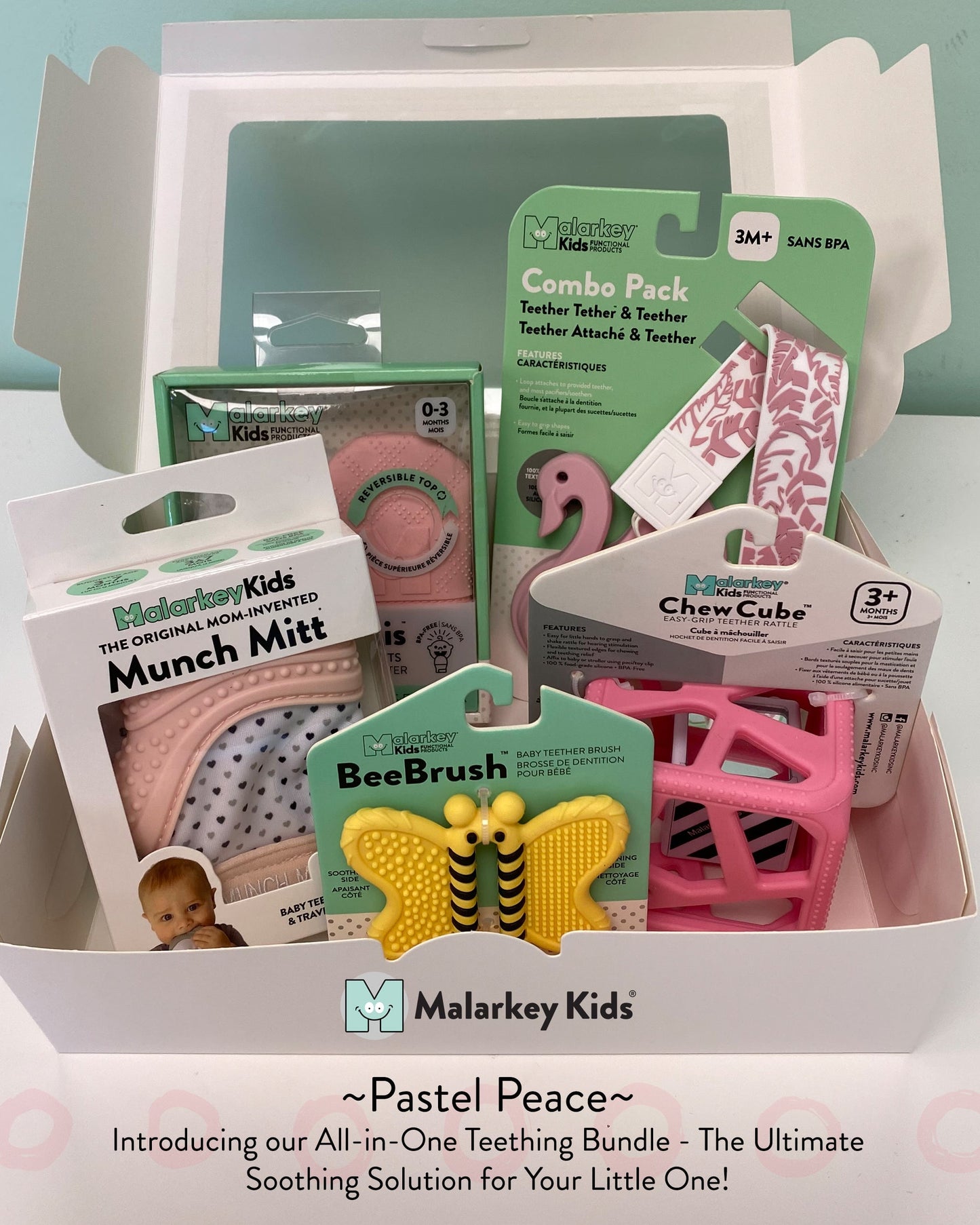 Teething Bundle - Pastel Peace Bundle Malarkey Kids 