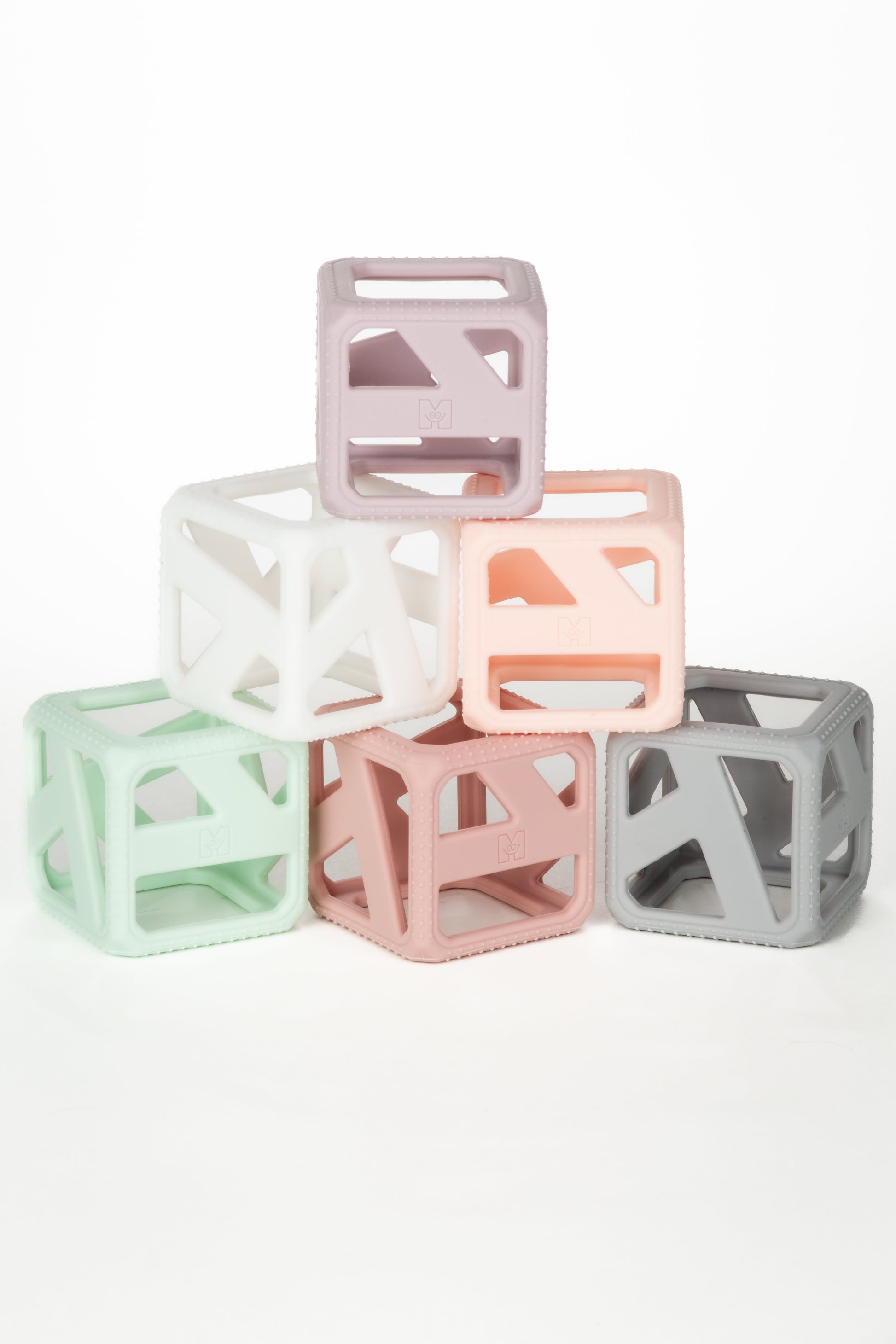 Stack N Chew - Mini Cubes - Earthy Pacifiers & Teethers Malarkey Kids Pastel 