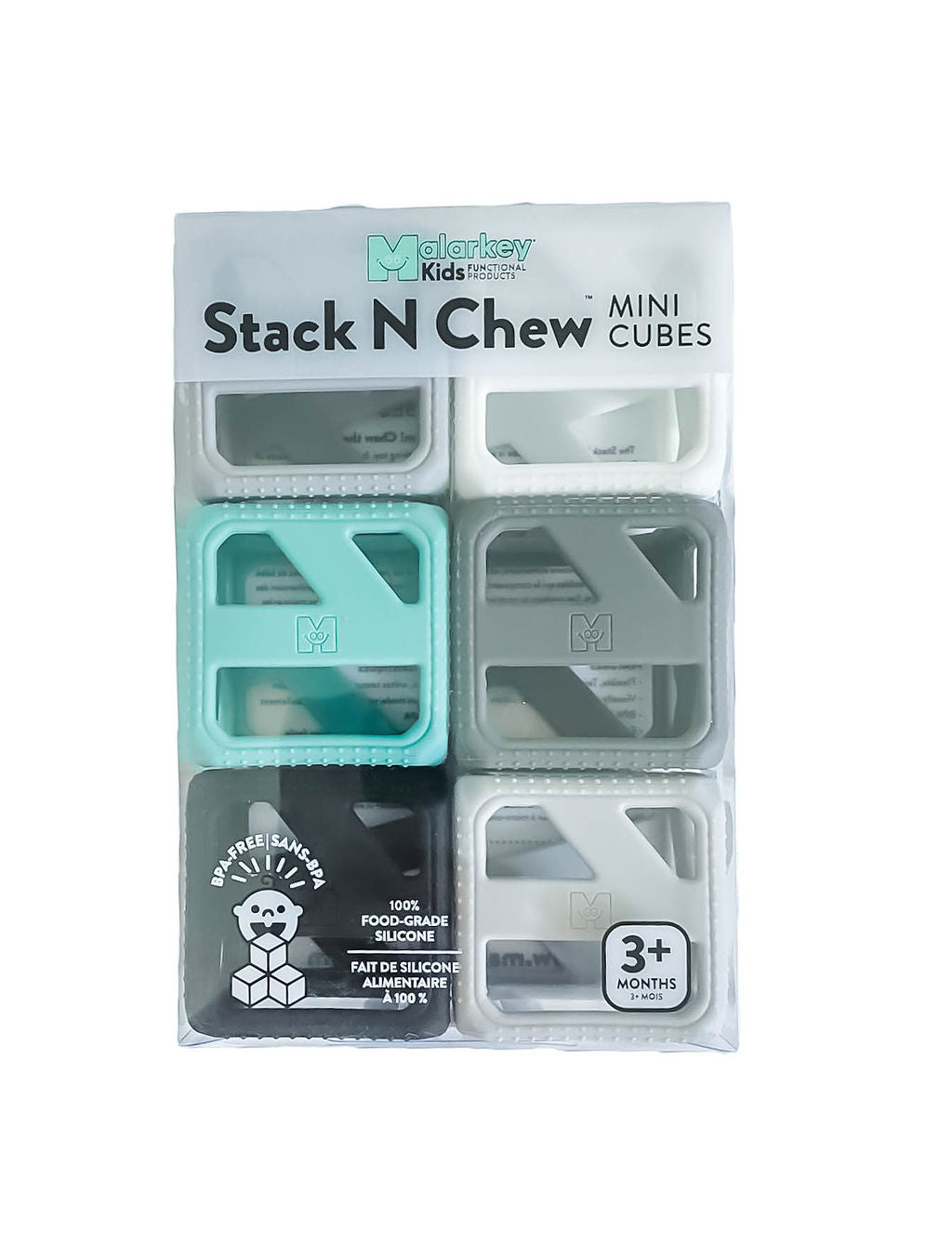 Stack N Chew - Mini Cubes - Monochrome Stack N Chew Malarkey Kids 