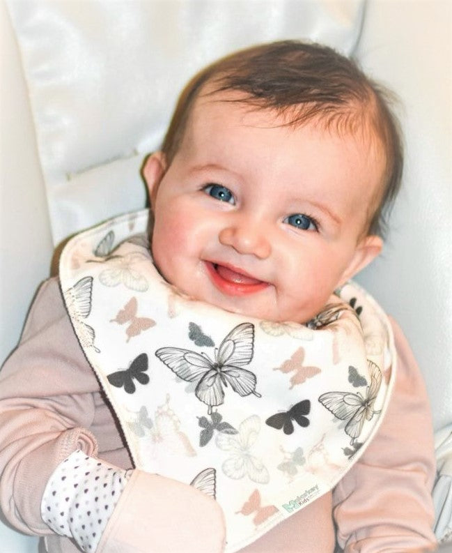 Dribble Bib - Flower Leaf/Dark Pink Malarkey Kids 