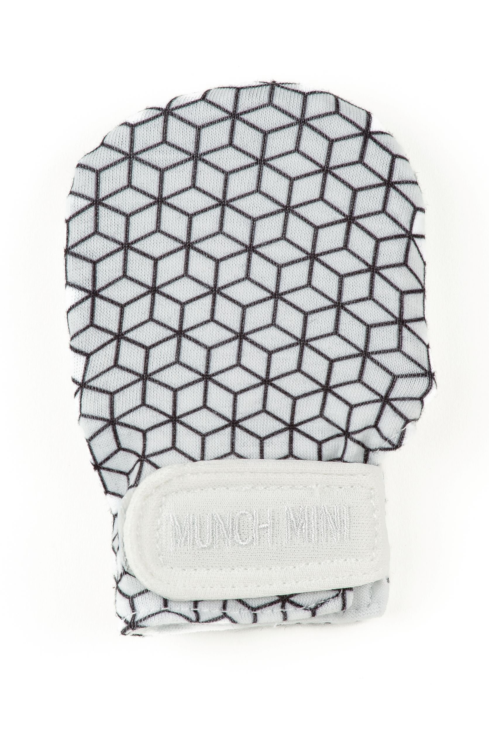 Munch Minis - Teething & Anti-scratch mitts - Black & White Geo Pacifiers & Teethers Malarkey Kids 