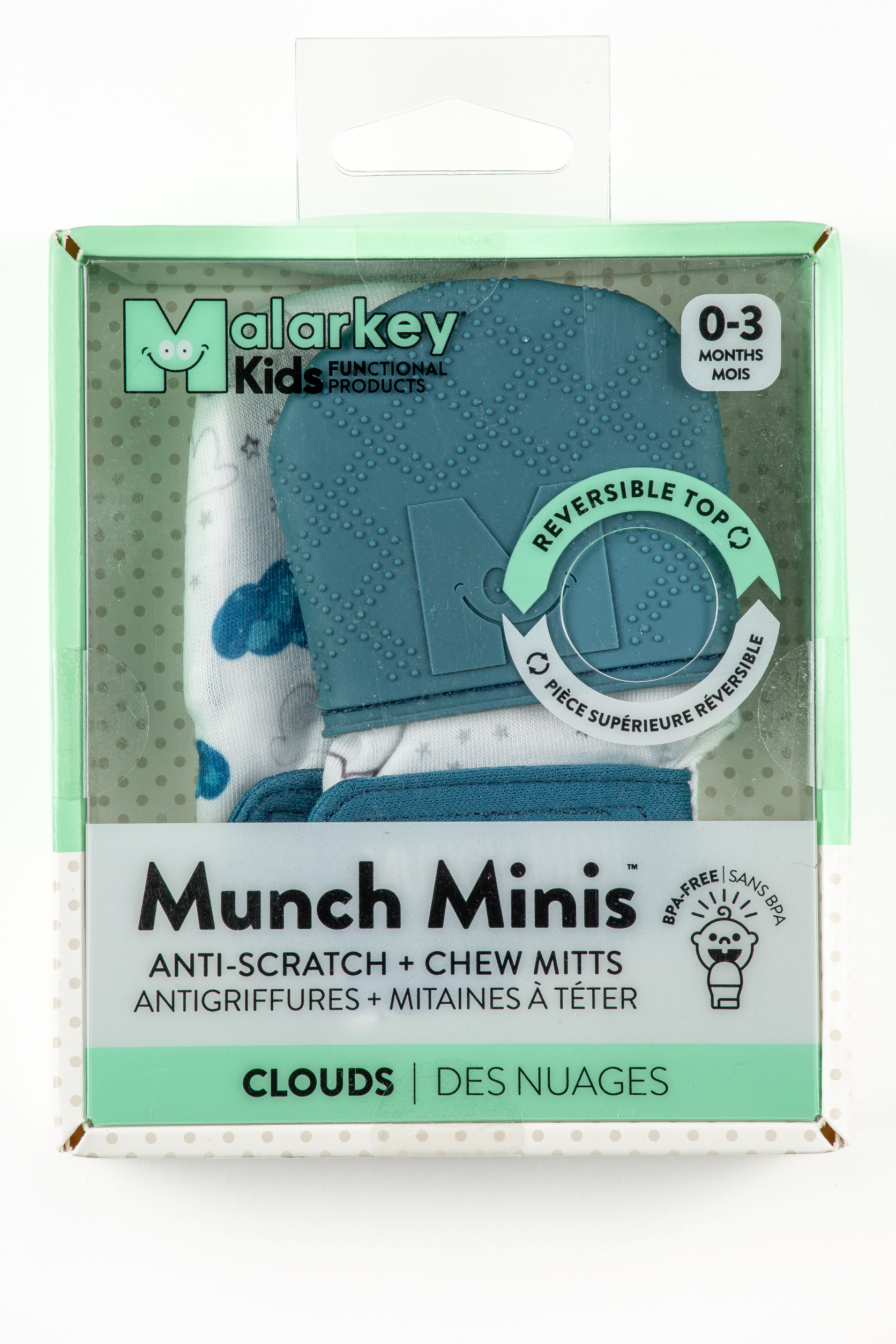Munch Minis - Teething & Anti-scratch mitts - Clouds Pacifiers & Teethers Malarkey Kids 