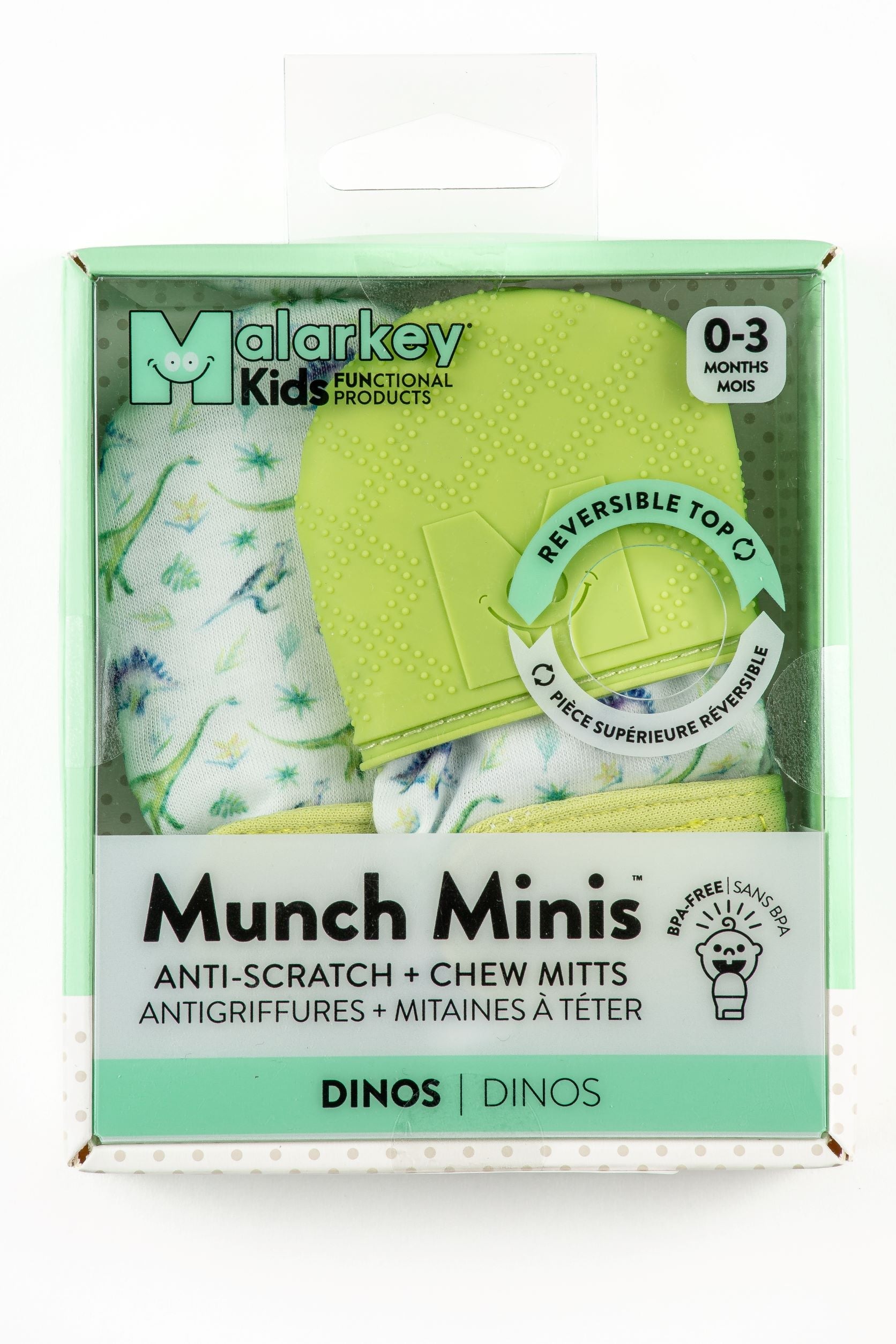Munch Mini - Teething & Anti-scratch mitts - Dino Pacifiers & Teethers Malarkey Kids 