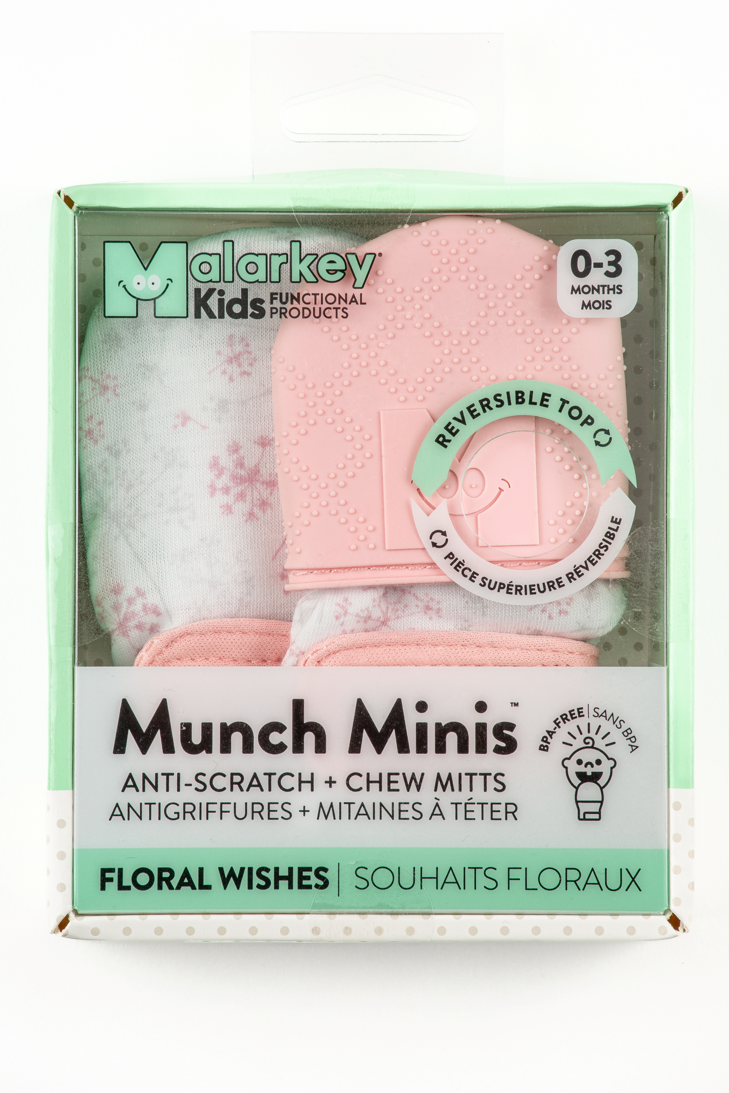 Munch Minis - Teething & Anti-scratch mitts - Floral Wishes Pacifiers & Teethers Malarkey Kids 